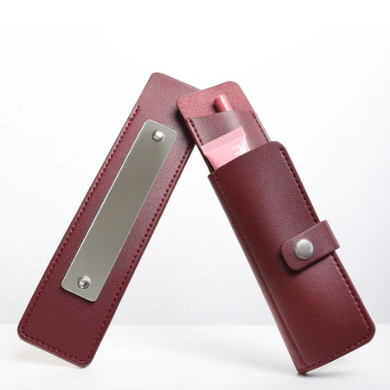 PU Leather Makeup Pouch with Mirror