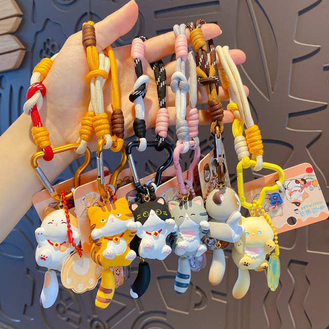 Lucky Cat Resin Keychain