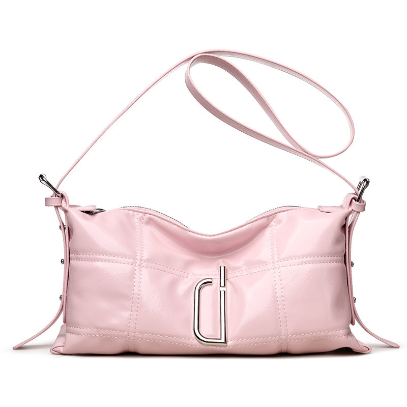 Crackle Texture Pillow Shoulder Bag