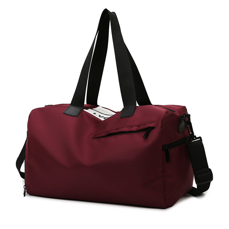 New Women's Oxford Cloth Fitness Bag with Independent Shoe Compartment