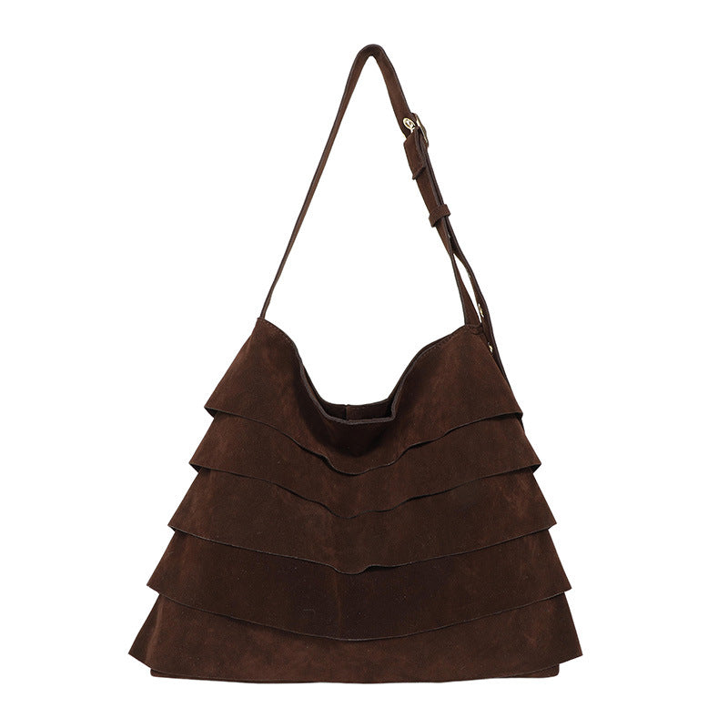 Suede Layer Luxe Shoulder Bag