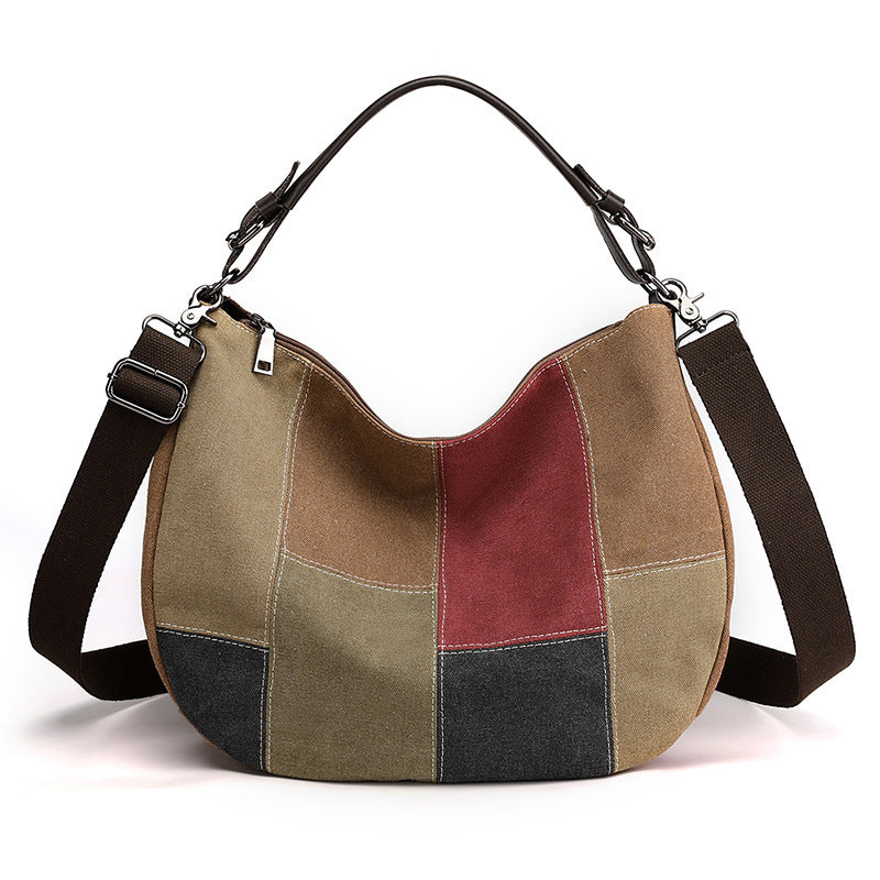 Retro Patchwork Women’s Shoulder Bag