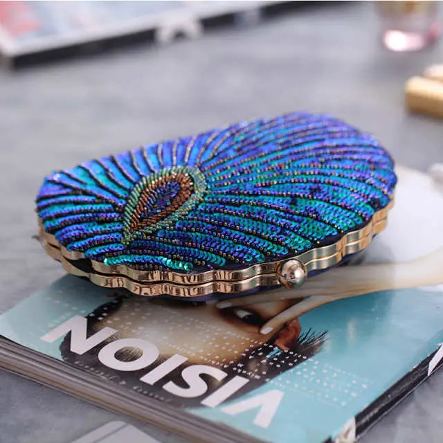 Retro Beaded Embroidery Evening Clutch Bag