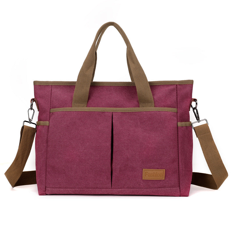 Canvas Solid Color Fashion Tote Bag
