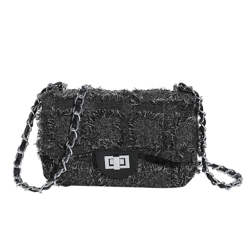 Tweed Fringed Crossbody Bag