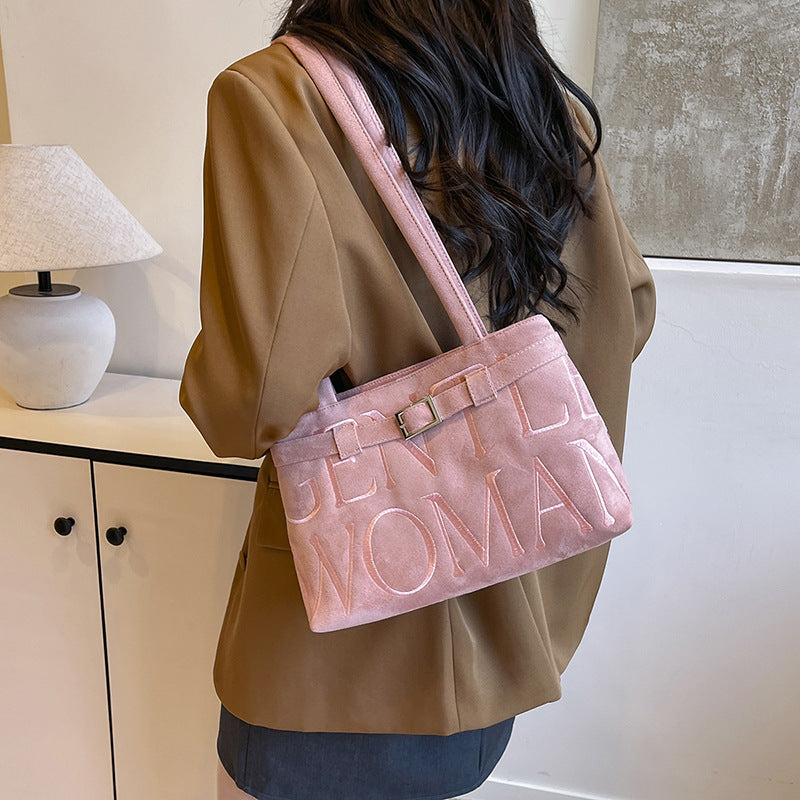 Velours Ballet Suede Shoulder Bag