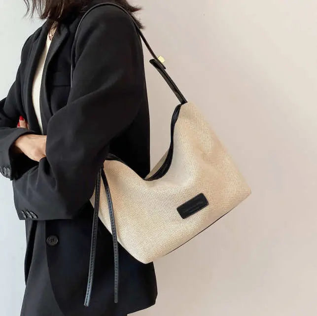 Versatile Large Capacity Canvas Underarm Shoulder Bag