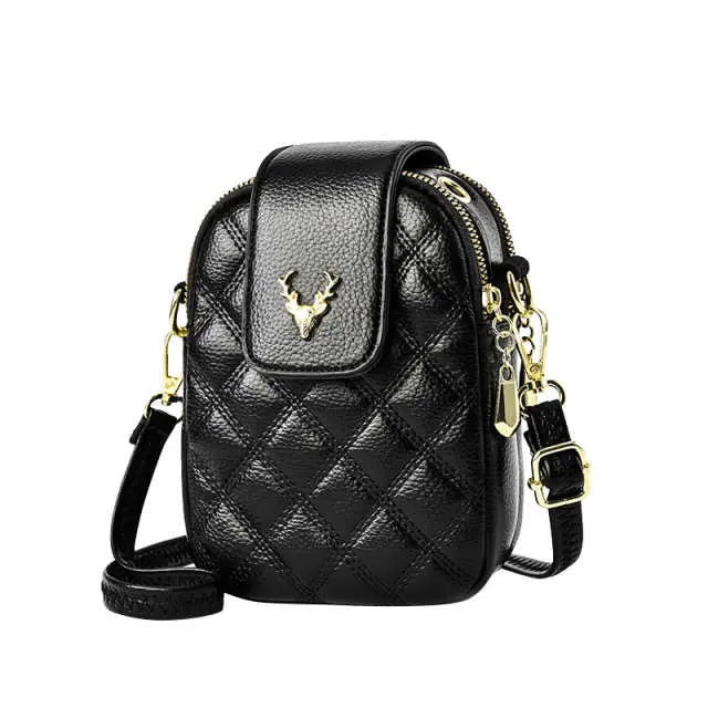 Compact PU Leather Mobile Phone Crossbody Bag