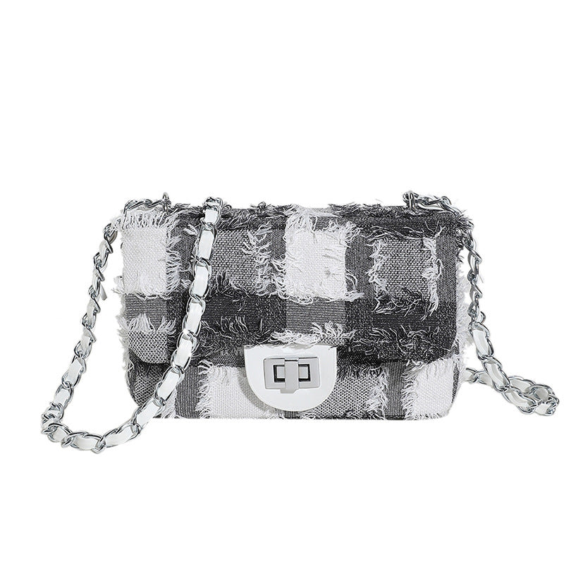 Tweed Fringed Crossbody Bag