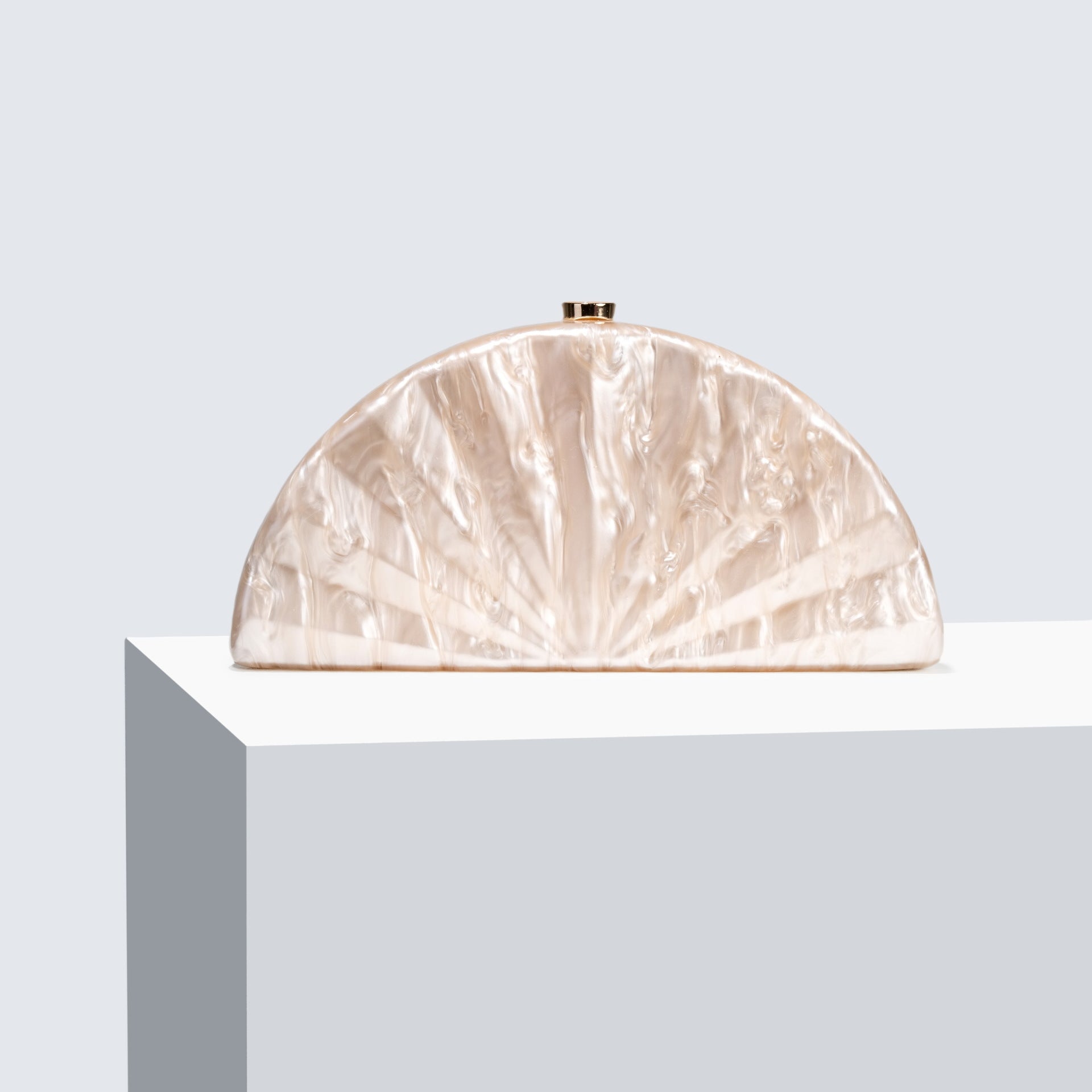 Iridescent Arc Clutch Bag