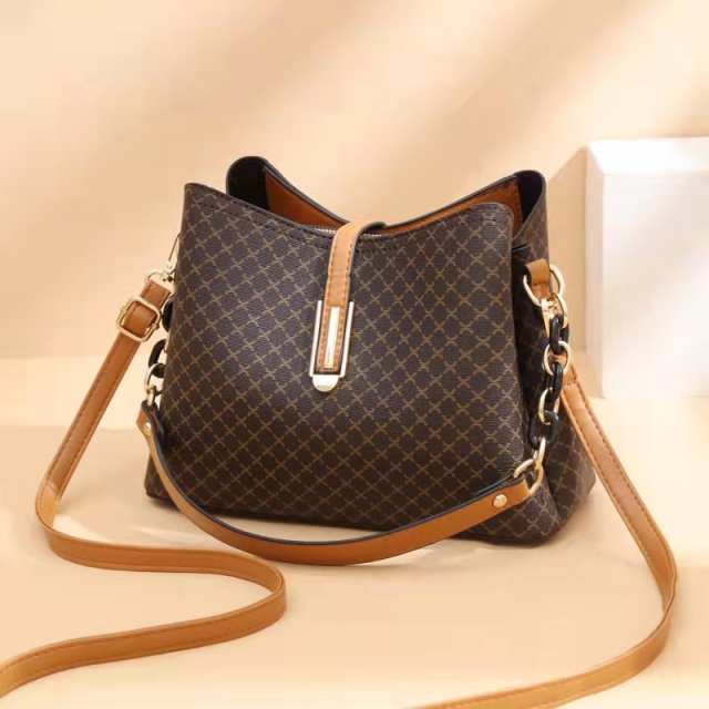 Large Capacity Triple Layer PU Leather Shoulder Messenger Bag