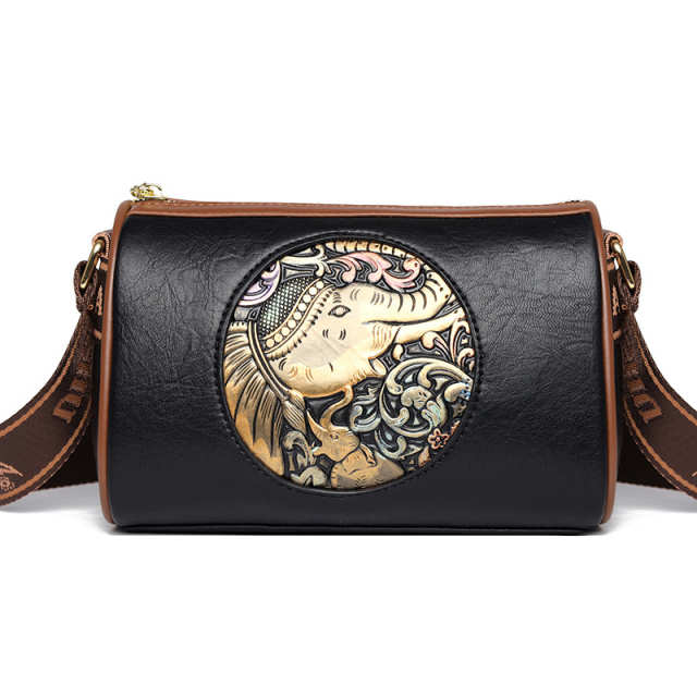 Chinese Style Embossed Retro Shoulder Crossbody Bag