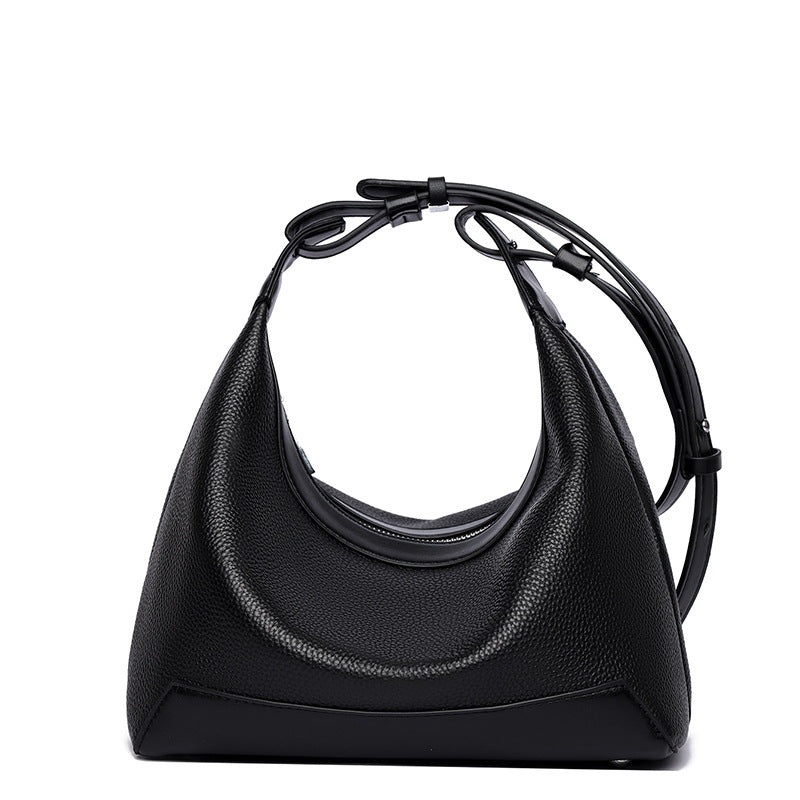 Leather Crescent Shoulder Bag