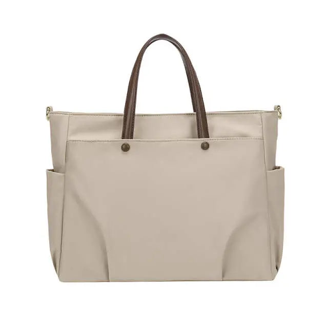 Oxford cloth women's shoulder tote bag with roomy interior