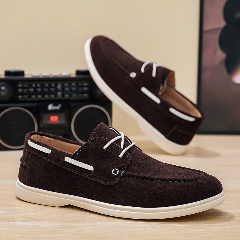 Men's Nautical Suede Slip-On Loafers