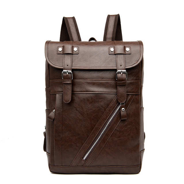 Vintage PU Leather Travel Backpack For Men