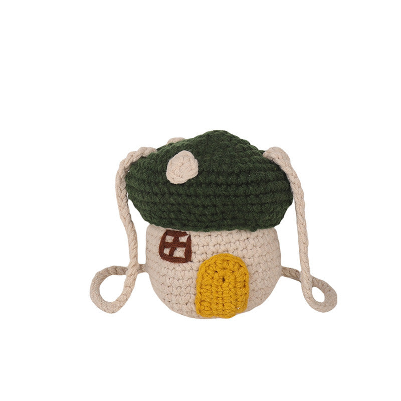 Mushroom Mini Crochet Crossbody Bag