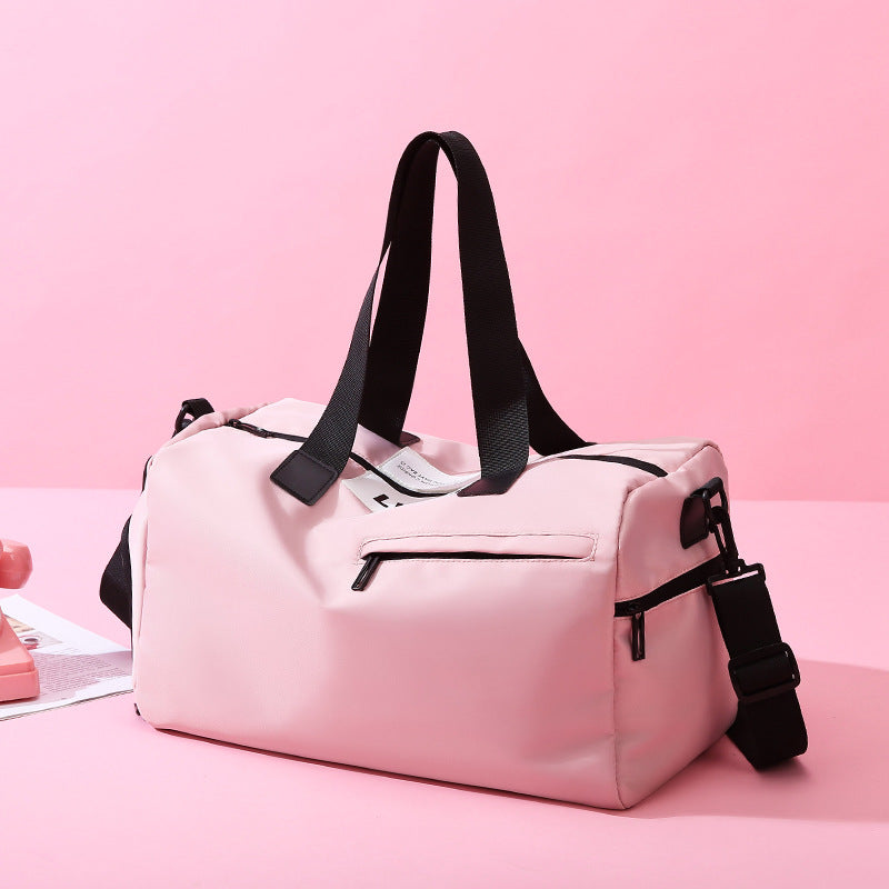 New Women's Oxford Cloth Fitness Bag with Independent Shoe Compartment