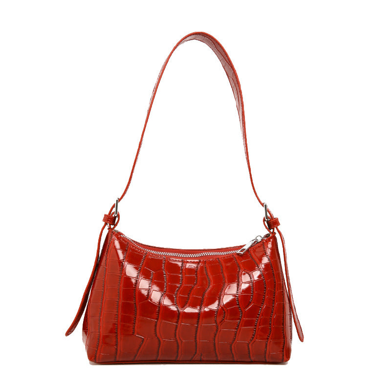 Glossy Croc Shoulder Bag