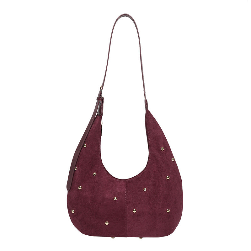 Slouchy Studded Shoulder Bag