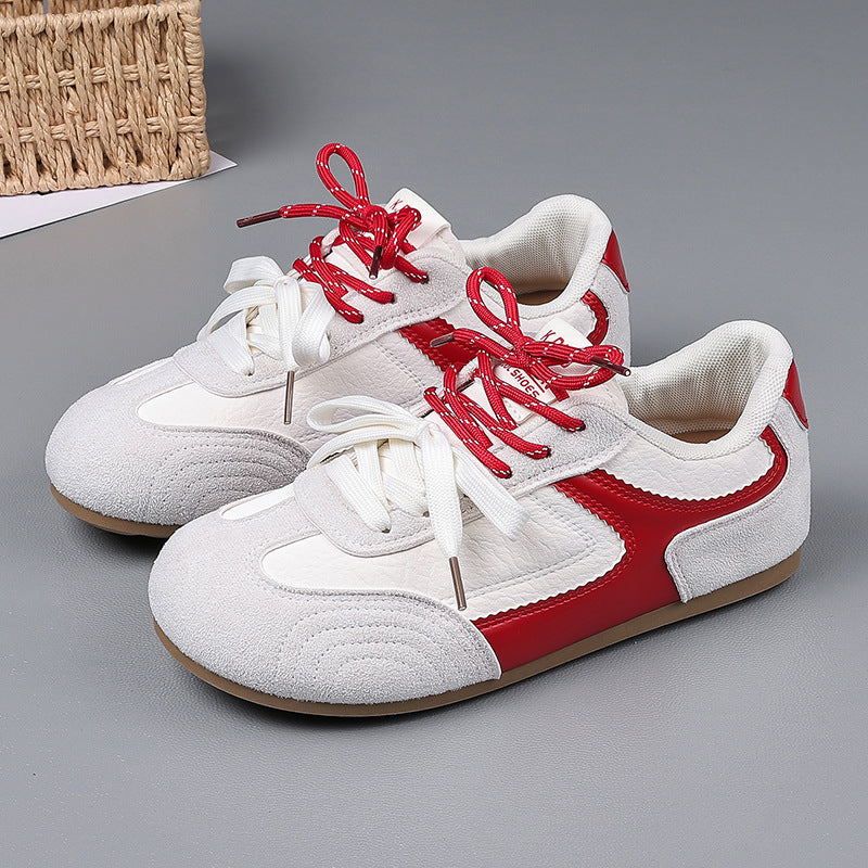 Women's Casual Textured Double Lace Fashion Sneakers