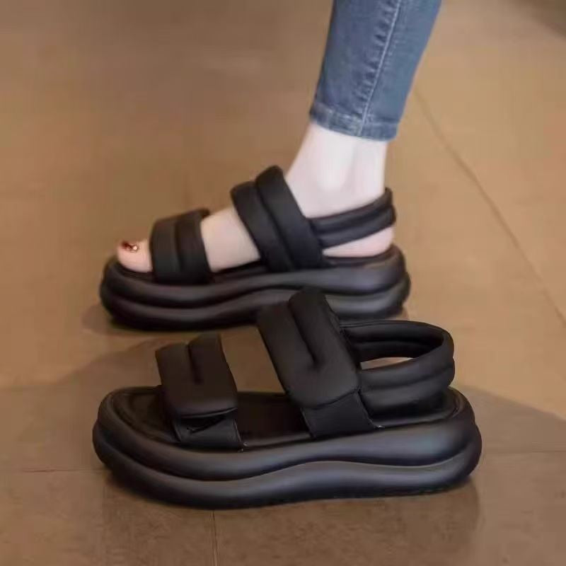 Cushioned Dual Strap Platform Sandals For Women