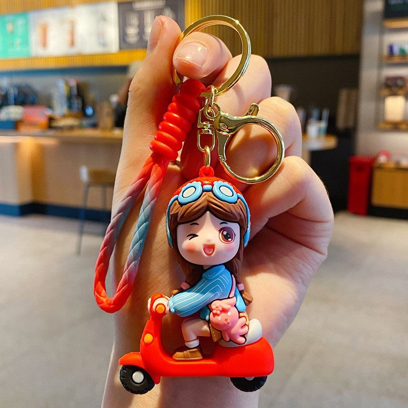 Scooter Girl Epoxy Keychain