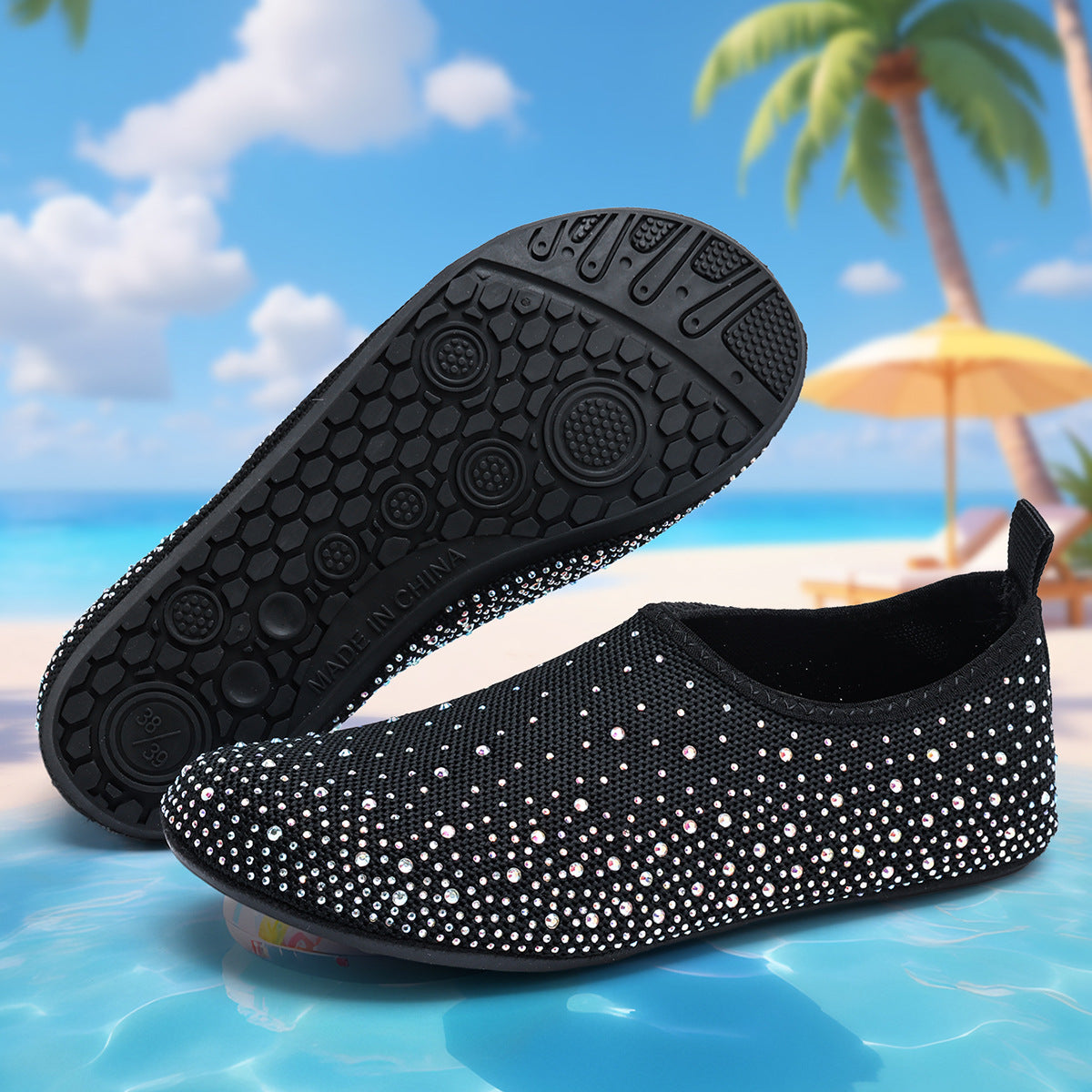 Women’s Mesh Rhinestone Fisherman Pumps
