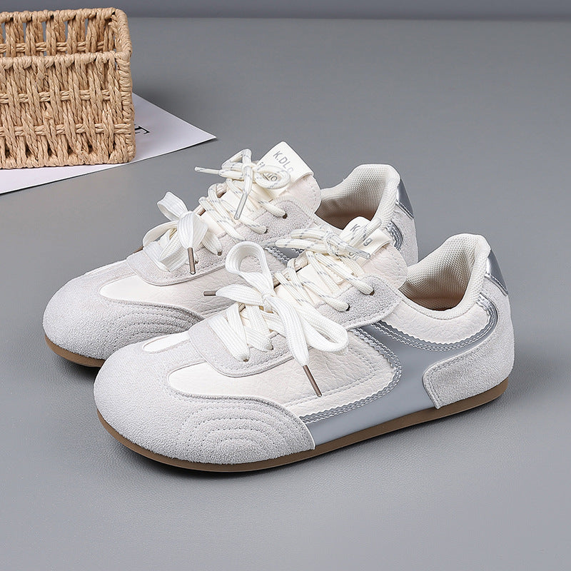 Women's Casual Textured Double Lace Fashion Sneakers