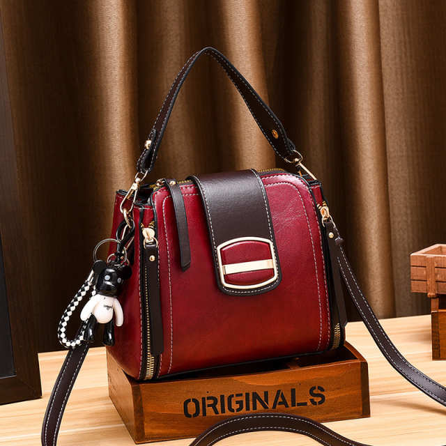 PU Leather Bucket Shoulder Bag