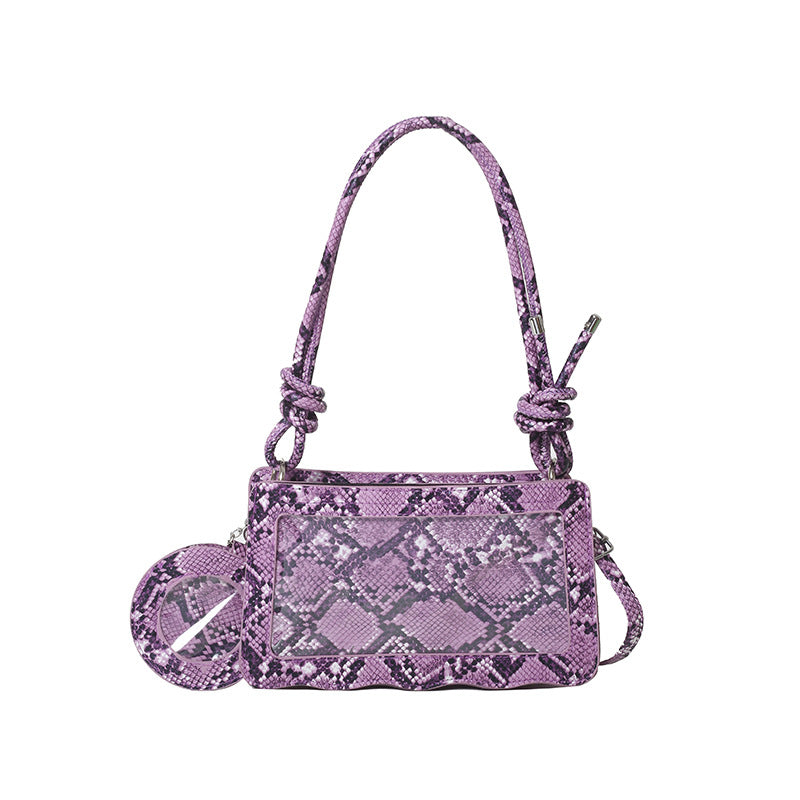 Serpent Embossed Shoulder Bag