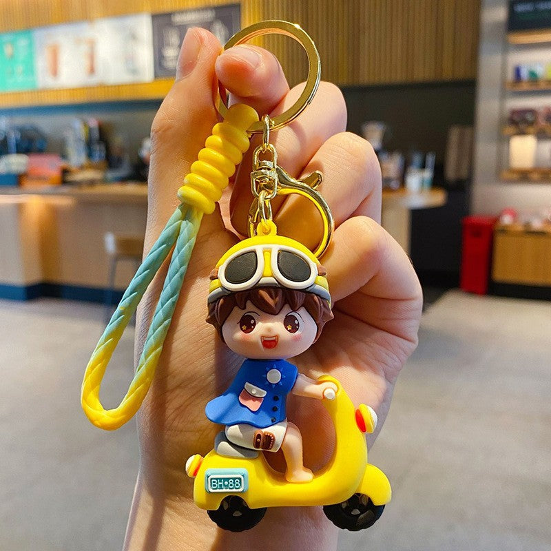 Scooter Girl Epoxy Keychain
