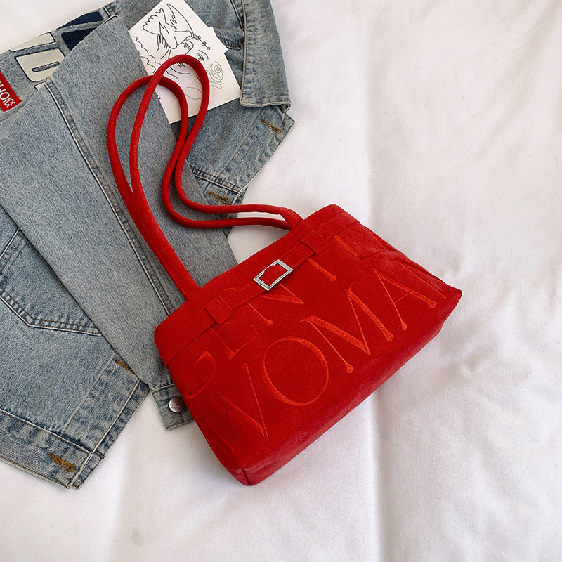 Velours Ballet Suede Shoulder Bag