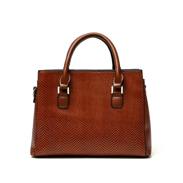 Crocodile Pattern Embossed Large Capacity Handbag