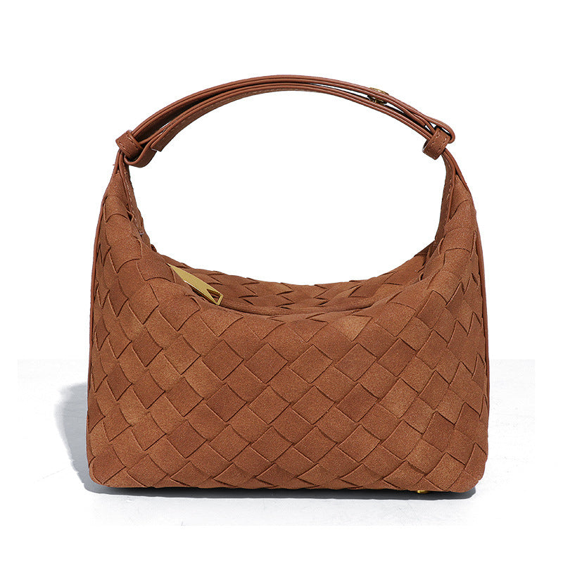 Suede Look Crescent Handbag