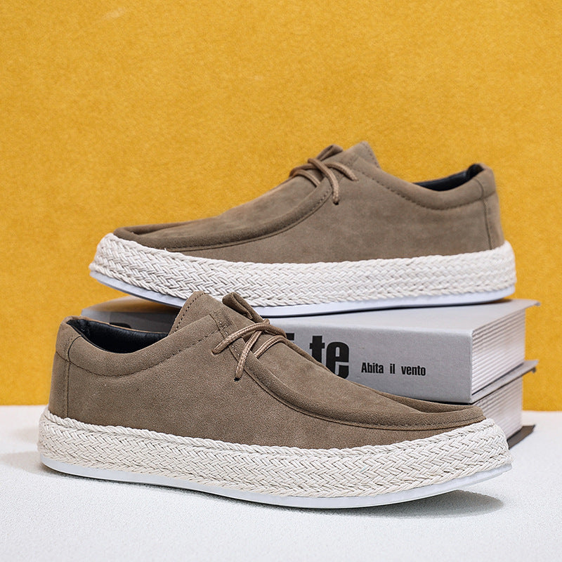 Men's Suede-Finish Braided Loafers