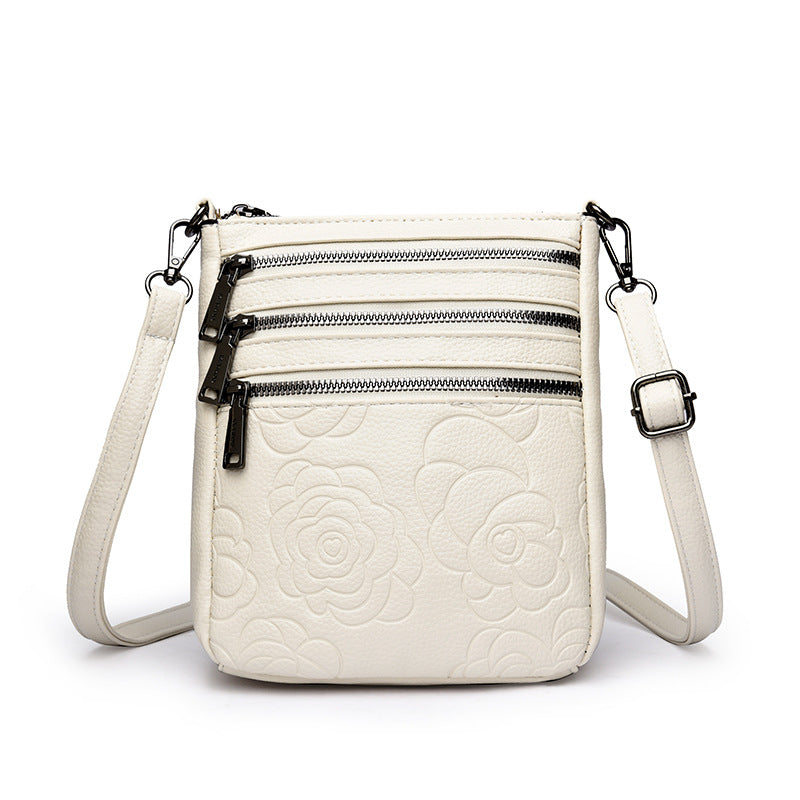 Floral Embossed Crossbody Bag
