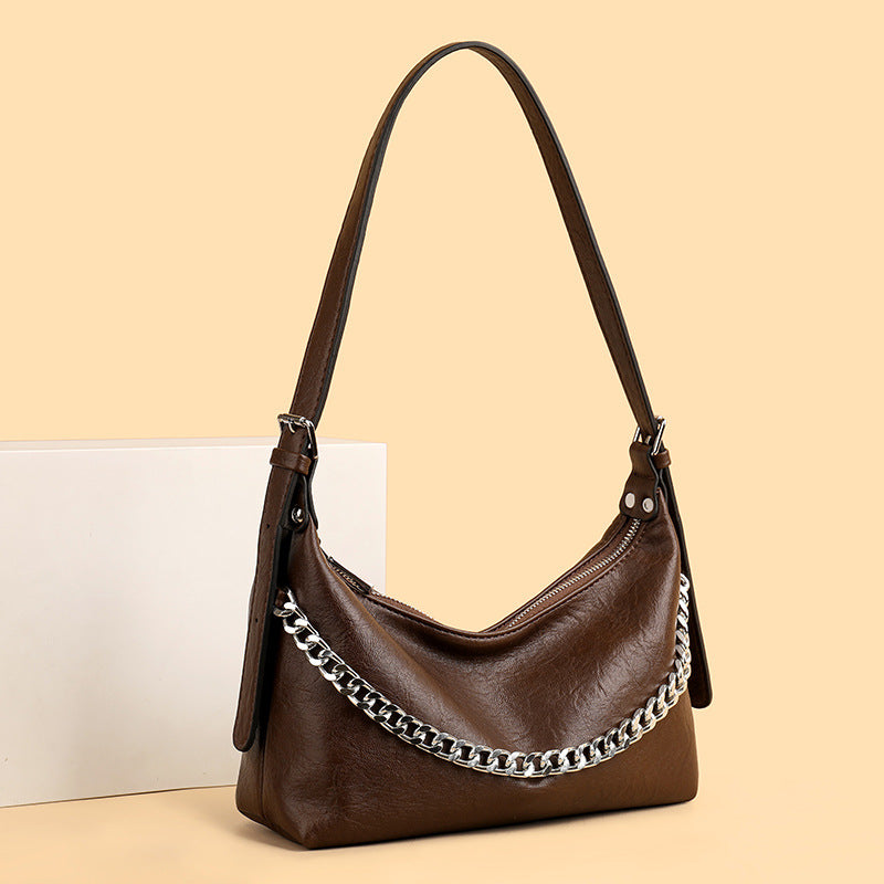 Chain Accent Premium Shoulder Bag