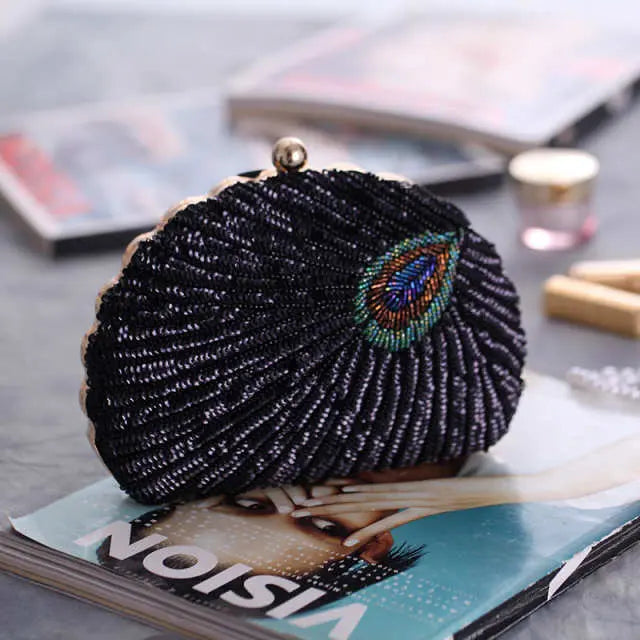 Retro Beaded Embroidery Evening Clutch Bag