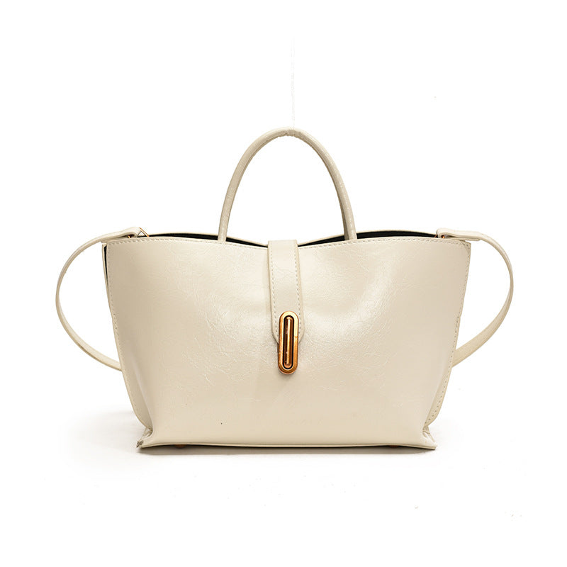 Women's Sleek Glossy Vegan Leather Handbag