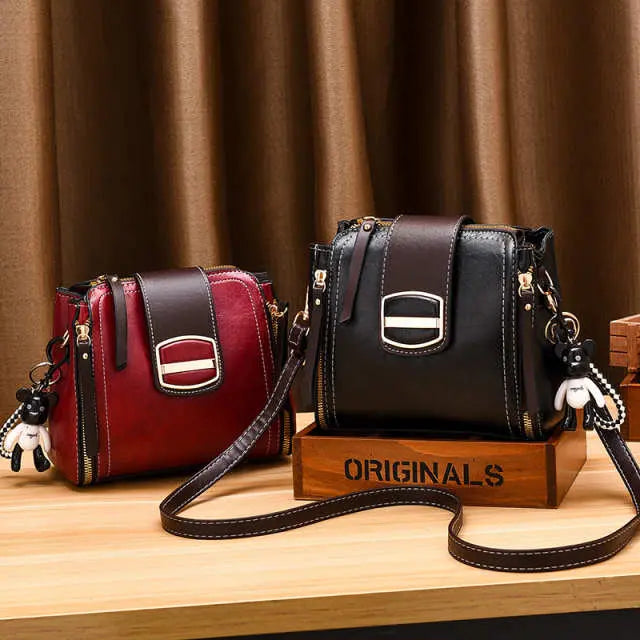 PU Leather Bucket Shoulder Bag