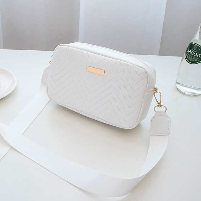 Wave Pattern Embroidered Camera Crossbody Bag