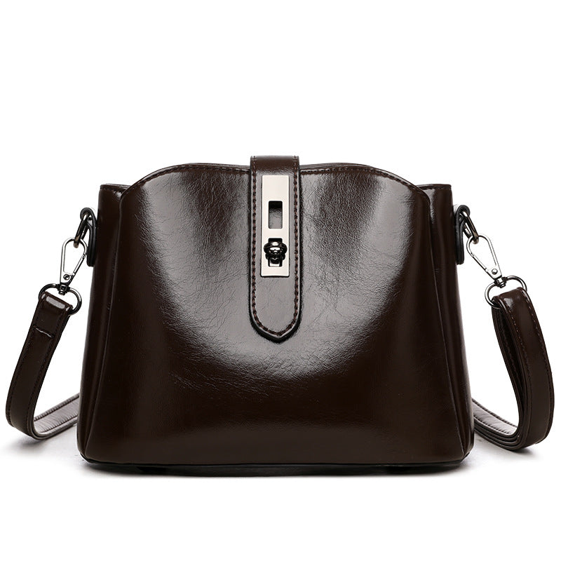 Elegant Solid Color Large Capacity Shoulder Bag For Women