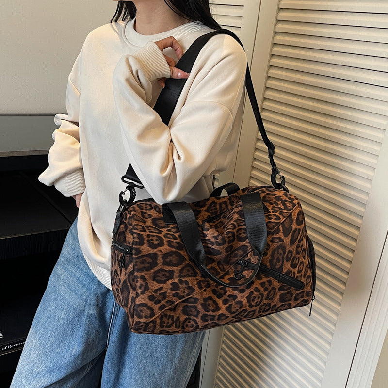 Savina Women’s Leopard Print Travel Duffel Bag