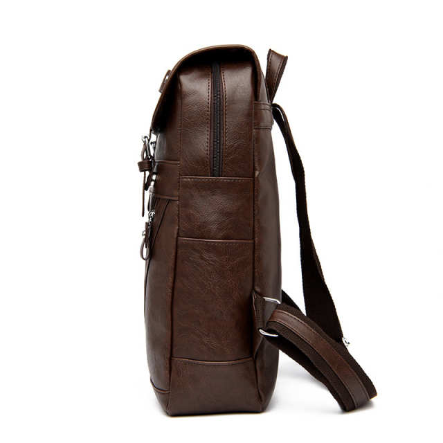 Vintage PU Leather Travel Backpack For Men