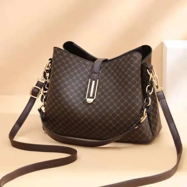 Large Capacity Triple Layer PU Leather Shoulder Messenger Bag