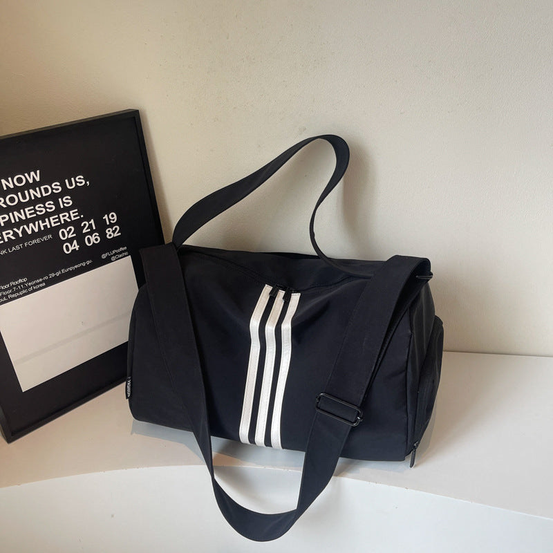 Unisex Striped Travel Gym Duffel Bag
