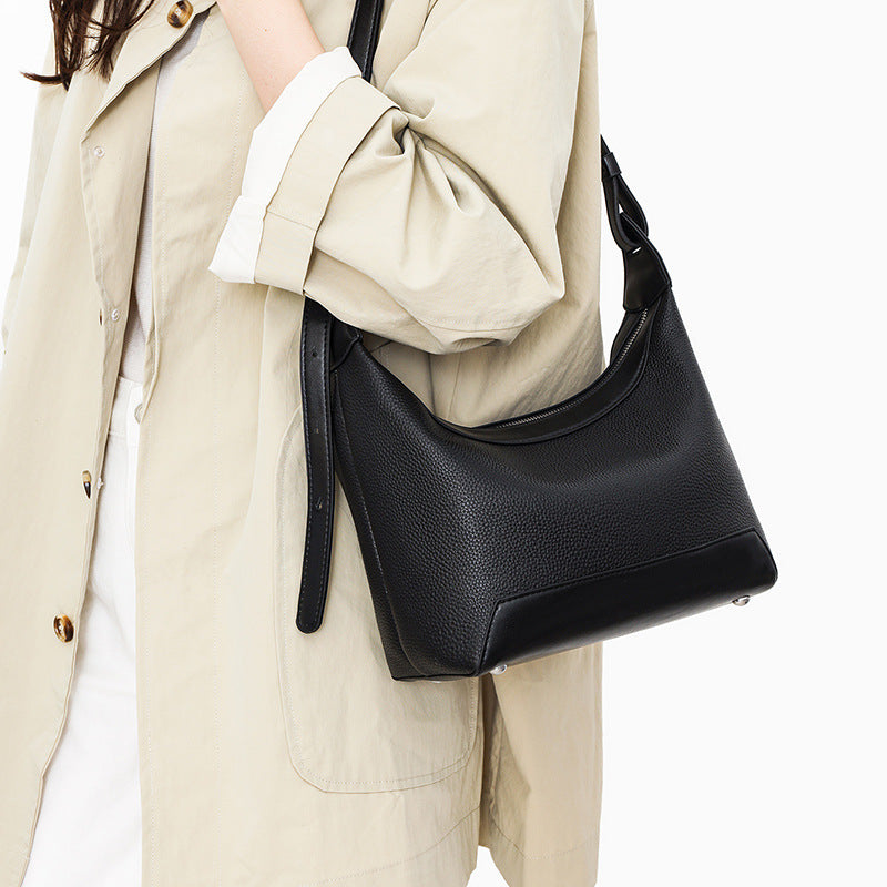 Leather Crescent Shoulder Bag