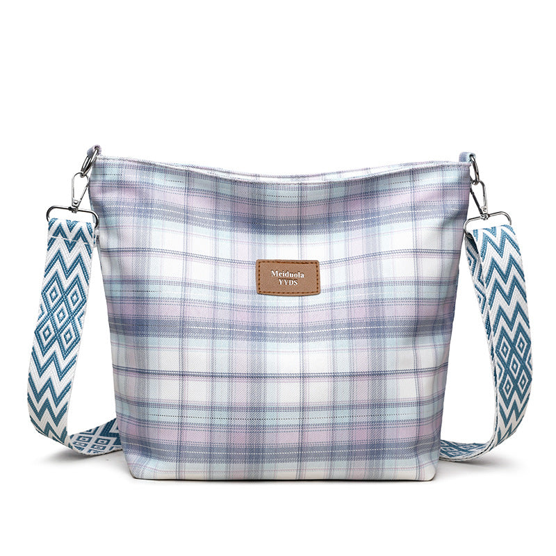 Art Plaid Fresh Style Shoulder Bag