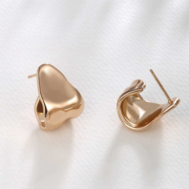 Smooth Twisted Metal Irregular Stud Earrings